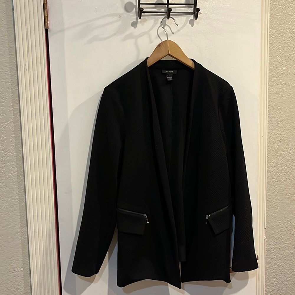 Alfani black textured zipper pocket blazer XL WOMENS